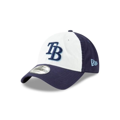 White Tampa Bay Rays Hat - New Era MLB Core Classic Tri 9TWENTY Adjustable Caps USA3670549